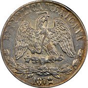 Mexico Peso Radiant Cap & Scales 1872 CH M KM# 408 REPUBLICA MEXICANA 1873 coin obverse Mexico Peso Radiant Cap & Scales 1872 CH M KM# 408 REPUBLICA MEXICANA 1873 coin obverse