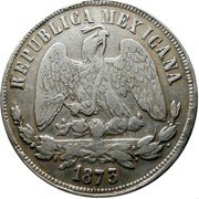 Mexico Peso Radiant Cap & Scales 1873 KM# 408.6 REPUBLICA MEXICANA 1873 coin obverse Mexico Peso Radiant Cap & Scales 1873 KM# 408.6 REPUBLICA MEXICANA 1873 coin obverse