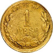 Mexico Peso Eagle. Circulation Coin 1876 KM# 410.4 1 PESO F.875 HO coin reverse Mexico Peso Eagle. Circulation Coin 1876 KM# 410.4 1 PESO F.875 HO coin reverse