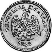 Mexico Peso Eagle. Circulation Coin 1888 As L KM# 410 REPUBLICA MEXICANA 1888 coin obverse Mexico Peso Eagle. Circulation Coin 1888 As L KM# 410 REPUBLICA MEXICANA 1888 coin obverse