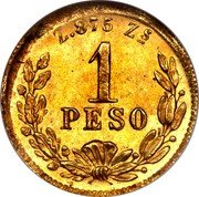 Mexico Peso Eagle. Circulation Coin 1888 KM# 410.6 1 PESO Z.875 ZS coin reverse Mexico Peso Eagle. Circulation Coin 1888 KM# 410.6 1 PESO Z.875 ZS coin reverse