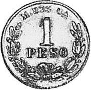 Mexico Peso Eagle. Circulation Coin 1888 KM# 410.1 1 PESO M 875 GA coin reverse Mexico Peso Eagle. Circulation Coin 1888 KM# 410.1 1 PESO M 875 GA coin reverse