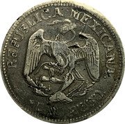 Mexico Peso Guerrero Revolutionary 1914 GRO KM# 642 REPUBLICA MEXICANA UN PESO coin obverse Mexico Peso Guerrero Revolutionary 1914 GRO KM# 642 REPUBLICA MEXICANA UN PESO coin obverse