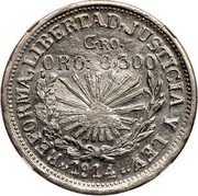 Mexico Peso Guerrero Revolutionary 1914 GRO KM# 641 REFORMA LIBERTAD JUSTICIA Y LEY 1914 GRO. ORO: 0,300 coin reverse Mexico Peso Guerrero Revolutionary 1914 GRO KM# 641 REFORMA LIBERTAD JUSTICIA Y LEY 1914 GRO. ORO: 0,300 coin reverse