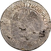 Mexico Peso Cuencame Revolutionary 1914 KM# 620 EJERCITO CONSTITUCIONALISTA MUERA HUERTA coin obverse Mexico Peso Cuencame Revolutionary 1914 KM# 620 EJERCITO CONSTITUCIONALISTA MUERA HUERTA coin obverse