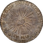 Mexico Peso Cuencame Revolutionary 1914 KM# 620 ESTADOS UNIDOS MEXICANOS UN PESO 1914 coin reverse Mexico Peso Cuencame Revolutionary 1914 KM# 620 ESTADOS UNIDOS MEXICANOS UN PESO 1914 coin reverse