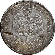 Mexico Peso Campo Morado Revolutionary 1914 Mo KM# 659 REPUBLICA MEXICANA UN PESO CAMPO MO coin obverse Mexico Peso Campo Morado Revolutionary 1914 Mo KM# 659 REPUBLICA MEXICANA UN PESO CAMPO MO coin obverse