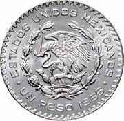 Mexico Peso Morelos 1966 KM# 459 ESTADOS UNIDOS MEXICANOS UN PESO 1957 coin obverse Mexico Peso Morelos 1966 KM# 459 ESTADOS UNIDOS MEXICANOS UN PESO 1957 coin obverse