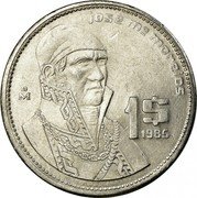 Mexico Peso Morelos 1985 KM# 496 JOSÉ MO MORELOS MO 1$ 1985 coin reverse Mexico Peso Morelos 1985 KM# 496 JOSÉ MO MORELOS MO 1$ 1985 coin reverse
