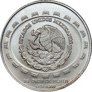Mexico Peso Disc of Death 1997 KM# 617 ESTADOS UNIDOS MEXICANOS 1/4 DE ONZA DE PLATA LEY 0.999 coin obverse Mexico Peso Disc of Death 1997 KM# 617 ESTADOS UNIDOS MEXICANOS 1/4 DE ONZA DE PLATA LEY 0.999 coin obverse