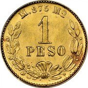 Mexico Peso Eagle. Circulation Coin 1870 KM# 410.5 M.875 MO 1 PESO coin reverse Mexico Peso Eagle. Circulation Coin 1870 KM# 410.5 M.875 MO 1 PESO coin reverse