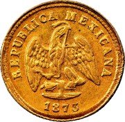 Mexico Peso Eagle. Circulation Coin 1873 KM# 410.2 REPUBLICA MEXICANA 1873 coin obverse Mexico Peso Eagle. Circulation Coin 1873 KM# 410.2 REPUBLICA MEXICANA 1873 coin obverse