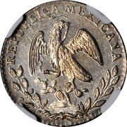 Mexico Real Radiant Cap 1862 KM# 372.8 REPUBLICA MEXICANA coin obverse Mexico Real Radiant Cap 1862 KM# 372.8 REPUBLICA MEXICANA coin obverse
