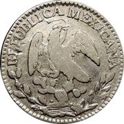 Mexico Real Radiant Cap 1854 Zs OM KM# 372.10 REPUBLICA MEXICANA coin obverse Mexico Real Radiant Cap 1854 Zs OM KM# 372.10 REPUBLICA MEXICANA coin obverse