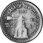 Mexico 1/10 Onza (5th Birthday of North American born Panda - Tohui) X# Pn1 CASA DE MONEDA DE MEXICO 1987 OM ORO PURO ...999 coin obverse