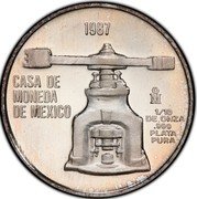 Mexico 1/10 Onza Cabeza De Coyolxauhtli 1987 Mo 1987 CASA DE MONEDA DE MÉXICO MO 1/10 DE ONZA .999 PLATA PURA coin obverse Mexico 1/10 Onza Cabeza De Coyolxauhtli 1987 Mo 1987 CASA DE MONEDA DE MÉXICO MO 1/10 DE ONZA .999 PLATA PURA coin obverse
