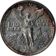 Mexico 1/10 Onza Libertad Pattern 1990 Mº 1/10 ONZA PLATA PURA MO 1990 MEXICO LEY .999 coin reverse Mexico 1/10 Onza Libertad Pattern 1990 Mº 1/10 ONZA PLATA PURA MO 1990 MEXICO LEY .999 coin reverse