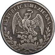 Mexico 1/2 Real (Pattern) KM# Pn42 REPUBLICA MEXICANA coin obverse Mexico 1/2 Real (Pattern) KM# Pn42 REPUBLICA MEXICANA coin obverse