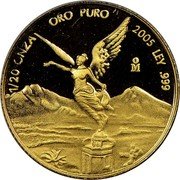 Mexico 1/20 Onza Winged Victory 2005 Mo KM# 671 1/20 ONZA ORO PURO 2002 LEY .999 MO coin reverse Mexico 1/20 Onza Winged Victory 2005 Mo KM# 671 1/20 ONZA ORO PURO 2002 LEY .999 MO coin reverse