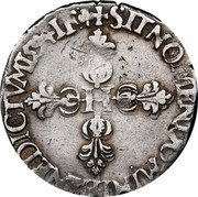 France 1/4 Franc (Henry IV) SIT. NOMEN. DOMINI. BENEDICTVM. 1594 coin reverse France 1/4 Franc (Henry IV) SIT. NOMEN. DOMINI. BENEDICTVM. 1594 coin reverse