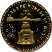 Mexico 1/4 Onza (200 Anniversary US Constitution) X# MB40 1/4 ONZA ORO PURO MO 1987 LEY 900 CASA DE MONEDA DE MEXICO coin obverse Mexico 1/4 Onza (200 Anniversary US Constitution) X# MB40 1/4 ONZA ORO PURO MO 1987 LEY 900 CASA DE MONEDA DE MEXICO coin obverse