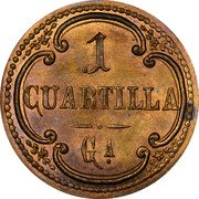 Mexico 1/4 Real (Una Quartilla) (Non-Circulating Privately Produced Coinage) X# NC4 1 QUARTILLA GA coin reverse Mexico 1/4 Real (Una Quartilla) (Non-Circulating Privately Produced Coinage) X# NC4 1 QUARTILLA GA coin reverse
