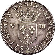 France 1/8 ECU (Louis XIII. Piedfort) SIT NOMEN DOMINI BENEDICTVM coin reverse
