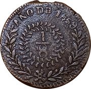Mexico 1/8 Real (Municipality of Uruapan) ANO DE 1859 1/8 coin reverse Mexico 1/8 Real (Municipality of Uruapan) ANO DE 1859 1/8 coin reverse