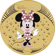 Tuvalu 1 Dollar Minnie Mouse 2023 P UNC in coincard DISNEY100 P ©DISNEY coin reverse