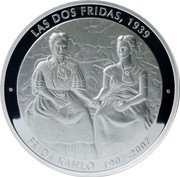 Mexico 1 Kilo Frida Kahlo and Diego 2007 Mo Proof FRIDA KAHLO 1907-2007 LAS DOS FRIDAS, 1939 coin reverse Mexico 1 Kilo Frida Kahlo and Diego 2007 Mo Proof FRIDA KAHLO 1907-2007 LAS DOS FRIDAS, 1939 coin reverse