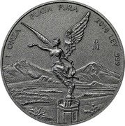 Mexico 1 Onza (Libertad. Antiqued Finish) 1 ONZA PLATA PURA 2018 LEY .999 MO coin reverse Mexico 1 Onza (Libertad. Antiqued Finish) 1 ONZA PLATA PURA 2018 LEY .999 MO coin reverse