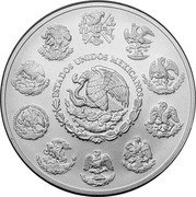 Mexico 1 Onza (Libertad with Flag. Coloured) ESTADOS UNIDOS MEXICANOS coin obverse Mexico 1 Onza (Libertad with Flag. Coloured) ESTADOS UNIDOS MEXICANOS coin obverse