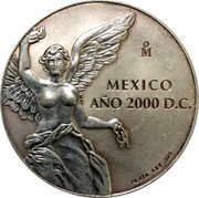 Mexico 1 Onza Millennium 2000 Mo Prooflike MO MEXICO AÑO 2000 D.C. PLATA LEY .925 coin reverse