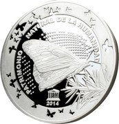 Mexico 1 Onza Monarch Butterflies 2014 Mo PATRIMONIO NATURAL DE LA HUMANIDAD UNESCO 2014 coin reverse