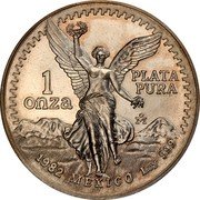 Mexico 1 Onza Pattern. Incomplete Reverse Rim 1982 Mº Proof 1 ONZA PLATA PURA MO 1982 MEXICO LEY 999 coin reverse Mexico 1 Onza Pattern. Incomplete Reverse Rim 1982 Mº Proof 1 ONZA PLATA PURA MO 1982 MEXICO LEY 999 coin reverse