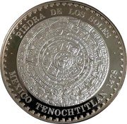Mexico 1 Onza Piedra de los Soles 1993 Mo PIEDRA DE LOS SOLES MEXICO TENOCHTITLAN 1478 coin obverse