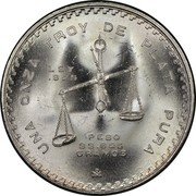 Mexico 1 Onza Scales Medallic Bullion Coin. Type I 1978 Mo KM# M49b.1 LEY .925 PESO 33.625 GRAMOS UNA ONZA TROY DE PLATA PURA MO coin reverse Mexico 1 Onza Scales Medallic Bullion Coin. Type I 1978 Mo KM# M49b.1 LEY .925 PESO 33.625 GRAMOS UNA ONZA TROY DE PLATA PURA MO coin reverse