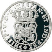 Mexico 1 Onza (Spanish dollar - Gilt) PHILIP V D G HISPAN ET IND REX coin obverse Mexico 1 Onza (Spanish dollar - Gilt) PHILIP V D G HISPAN ET IND REX coin obverse