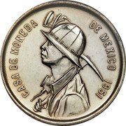 Mexico 1 Onza Troy De Plata Minero-Camello Pattern 1951  CASA DE MONEDA DE MÉXICO 1951 coin obverse Mexico 1 Onza Troy De Plata Minero-Camello Pattern 1951  CASA DE MONEDA DE MÉXICO 1951 coin obverse