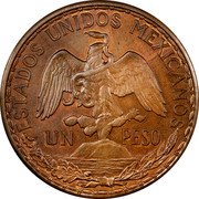 Mexico 1 Peso (Caballito Pattern) KM# Pn186 ESTADOS UNIDOS MEXICANOS UN PESO coin obverse Mexico 1 Peso (Caballito Pattern) KM# Pn186 ESTADOS UNIDOS MEXICANOS UN PESO coin obverse