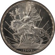 Mexico 1 Peso (Caballito Pattern. Raised Lettered Edge) KM# Pn179 CH.PILLET ESSAI 1909 coin reverse Mexico 1 Peso (Caballito Pattern. Raised Lettered Edge) KM# Pn179 CH.PILLET ESSAI 1909 coin reverse