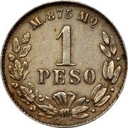 Mexico 1 Peso (Circulation Coin Pattern) KM# Pn160 M 875 MO 1 PESO coin reverse Mexico 1 Peso (Circulation Coin Pattern) KM# Pn160 M 875 MO 1 PESO coin reverse