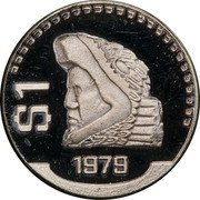 Mexico 1 Peso (Classic Eagle Pattern) $1 1979 coin reverse