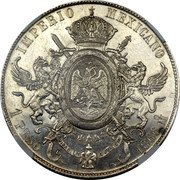 Mexico 1 Peso (Maximiliano I Pattern Strike) KM# Pn100 IMPERIO MEXICANO EQUIDAD EN LA JUSTICIA 1 PESO 1866 MO coin reverse Mexico 1 Peso (Maximiliano I Pattern Strike) KM# Pn100 IMPERIO MEXICANO EQUIDAD EN LA JUSTICIA 1 PESO 1866 MO coin reverse