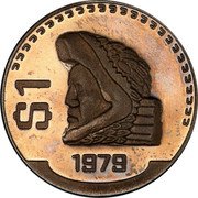 Mexico 1 Peso (Mesoamerican Warrior Pattern. Classic Eagle) $1 1979 coin reverse Mexico 1 Peso (Mesoamerican Warrior Pattern. Classic Eagle) $1 1979 coin reverse