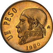 Mexico 1 Peso (Morelos Trial.) UN PESO 1980 coin reverse Mexico 1 Peso (Morelos Trial.) UN PESO 1980 coin reverse