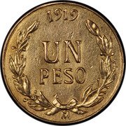Mexico 1 Peso (Pattern) 1919 UN PESO MO coin reverse