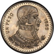 Mexico 1 Peso (Pattern. Morelos) UN PESO 1959 coin reverse Mexico 1 Peso (Pattern. Morelos) UN PESO 1959 coin reverse