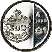Mexico 1 Peso (Trial. SUD) SUD MO 1985 $1 coin reverse Mexico 1 Peso (Trial. SUD) SUD MO 1985 $1 coin reverse