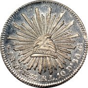 Mexico 1 Real (Radiant Cap Pattern) KM# Pn45 1 R. DO. 1833. R. L. 10 DS. 20 GS. LIBERTAD coin reverse Mexico 1 Real (Radiant Cap Pattern) KM# Pn45 1 R. DO. 1833. R. L. 10 DS. 20 GS. LIBERTAD coin reverse